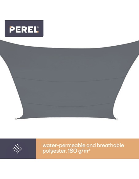 VOILE SOLAIRE PERMÉABLE - CARRÉ - 5 x 5 m - COULEUR: ANTHRACITE