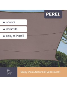 VOILE SOLAIRE - CARRÉ - 5 x 5 m - COULEUR: GRIS TAUPE 2