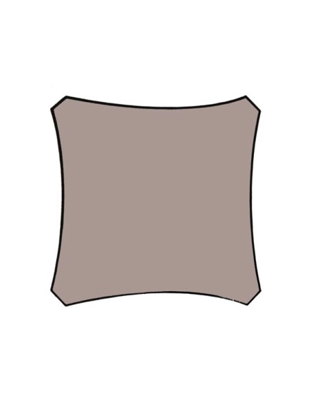 VOILE SOLAIRE - CARRÉ - 5 x 5 m - COULEUR: GRIS TAUPE