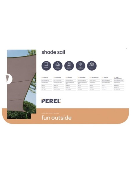 SONNENSEGEL - QUADRATISCH - 5 x 5 m - FARBE: TAUPE