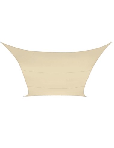 VOILE SOLAIRE PERMÉABLE - CARRÉ - 3.6 x 3.6 m - COULEUR : CHAMPAGNE