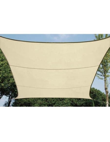 WASSERDURCHLÄSSIGES SONNENSEGEL - QUADRATISCH - 3.6 x 3.6 m - FARBE: CHAMPAGNE