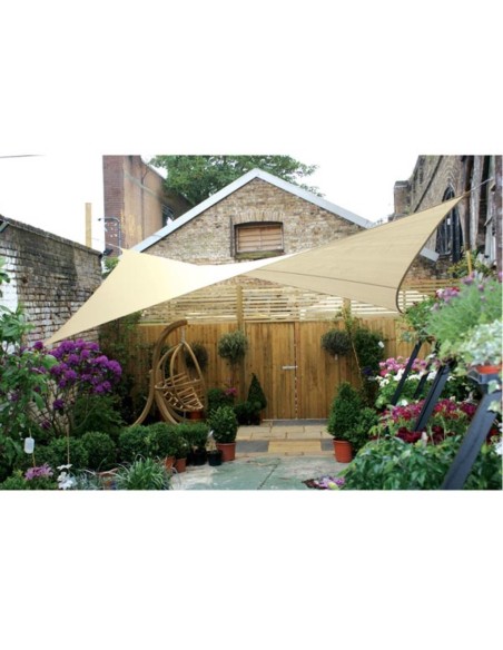 WATERDOORLATEND ZONNEZEIL - VIERKANT - 3.6 x 3.6 m - KLEUR: CHAMPAGNE