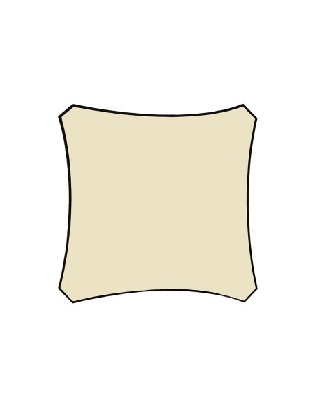 WATER-PERMEABLE SHADE SAIL - SQUARE - 3.6 x 3.6 m - COLOUR: CHAMPAGNE