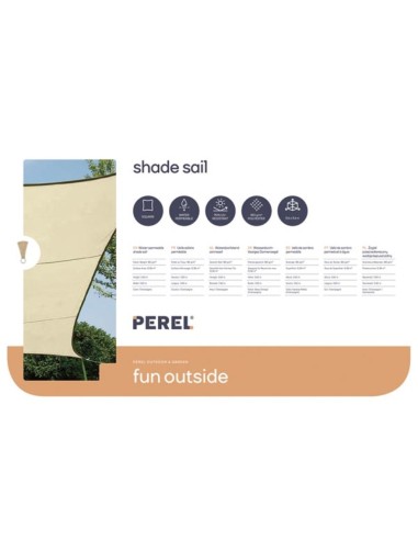 WATER-PERMEABLE SHADE SAIL - SQUARE - 3.6 x 3.6...