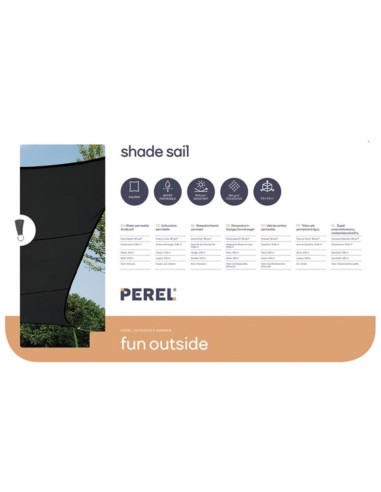 WATER-PERMEABLE SHADE SAIL - SQUARE - 3.6 x 3.6...