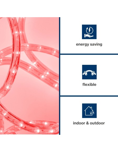 FLEXIBLE LUMINEUX À LED - 45 m - ROUGE