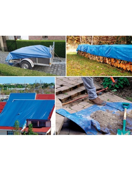 Dekzeil - Blauw/Zwart - Ultrasterk - 3 x 4 m