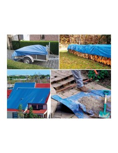 Abdeckplane - Blau/Schwarz - Ultrastark - 6 x 10 m 2