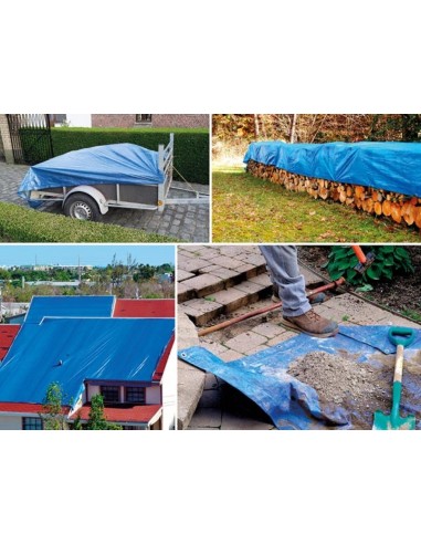 ABDECKPLANE - BLAU/GRÜN - NORMAL - 2 x 8 m