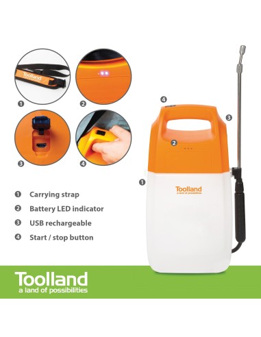 DRUKSPROEIER MET HERLAADBARE BATTERIJ - 6 L