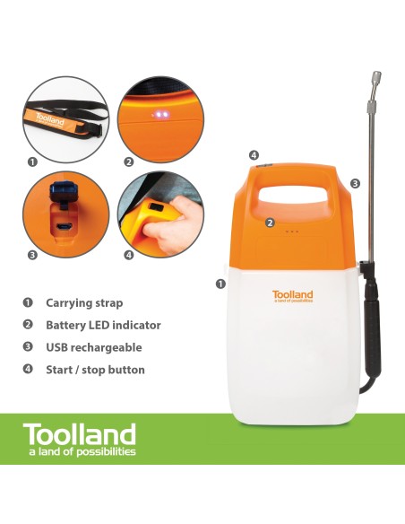 BATTERY POWERED PRESSURE SPRAYER - 6 L