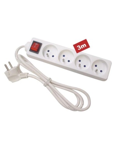 4-WAY SOCKET-OUTLET WITH SWITCH - 3 m CABLE - PIN EARTH