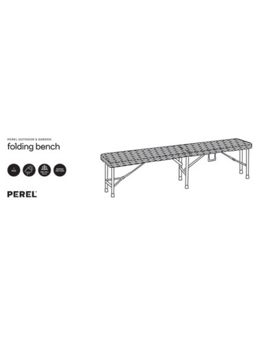 KLAPPBANK - IN RATTAN-OPTIK - 180 x 25 x 43 cm