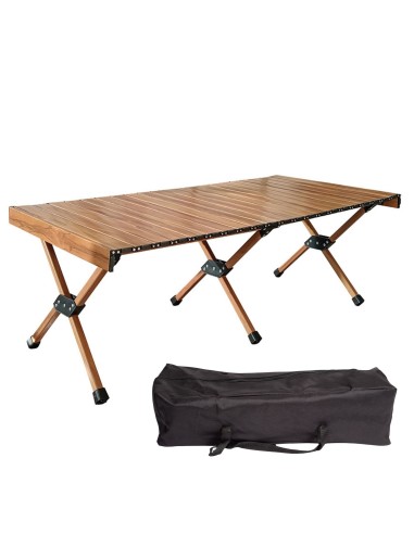 Table de camping pliante en aluminium avec sac de rangement-120 x 60 x 45