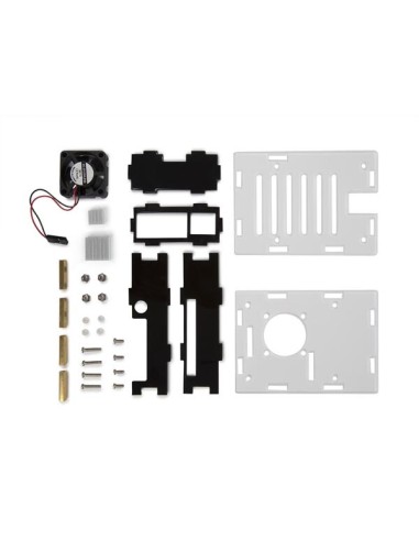 TRANSPARANTE BEHUIZING MET KOELELEMENTEN EN VENTILATOR VOOR RASPBERRY PI 4®