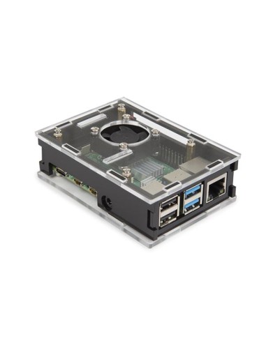 TRANSPARENT CASE WITH COOLING FOR RASPBERRY PI 4®