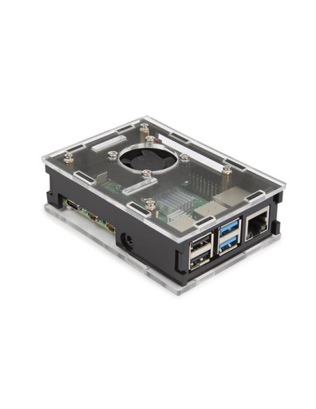 TRANSPARENT CASE WITH COOLING FOR RASPBERRY PI 4®