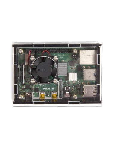 TRANSPARENT CASE WITH COOLING FOR RASPBERRY PI 4®