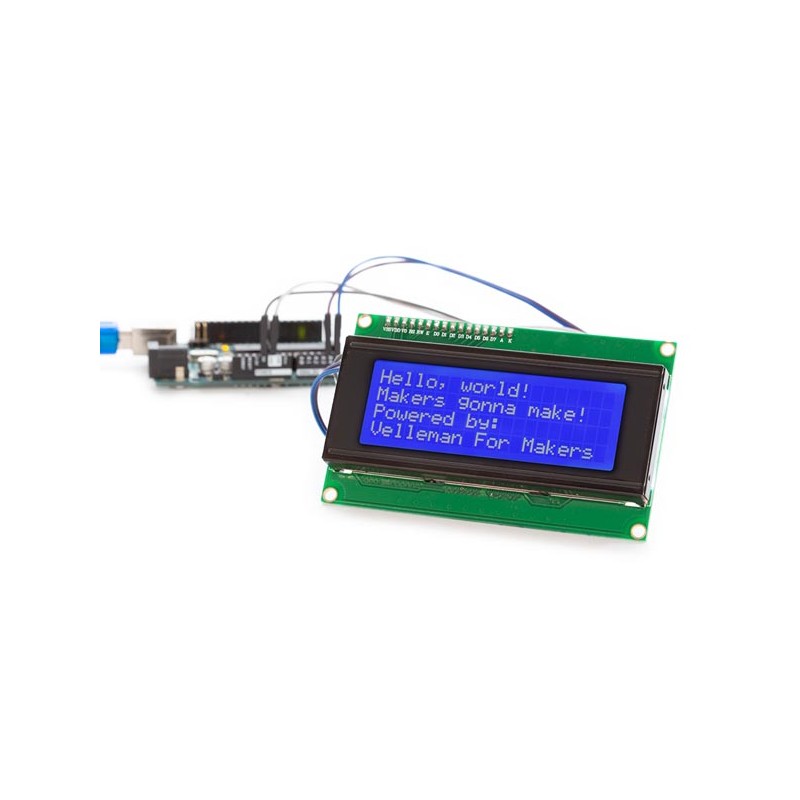 I²C 20x4 LCD-MODULE VOOR ARDUINO® - BLAUWE ACHTERGRONDVERLICHTING