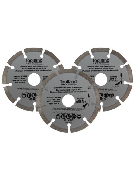 DIAMOND DISC SET - 115 mm - SEGMENTED - 3 pcs