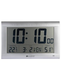 DCF-WANDUHR MIT KALENDER, FEUCHTIGKEIT, TEMPERATUR UND ALARM