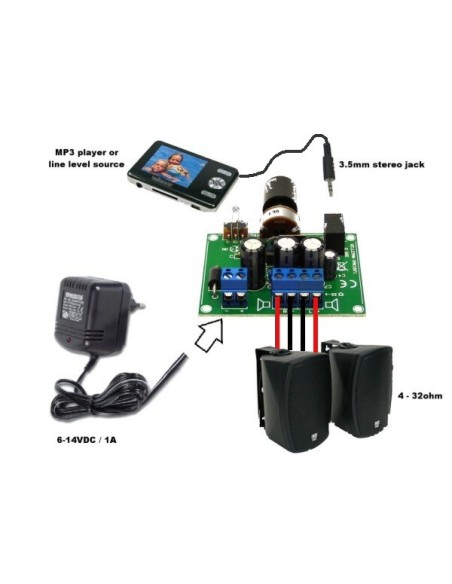 2x5W amplifier for MP3 player