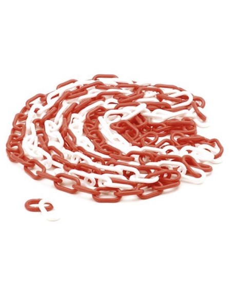 KUNSTSTOFFKETTE ROT/WEIß 5 m x 6 mm