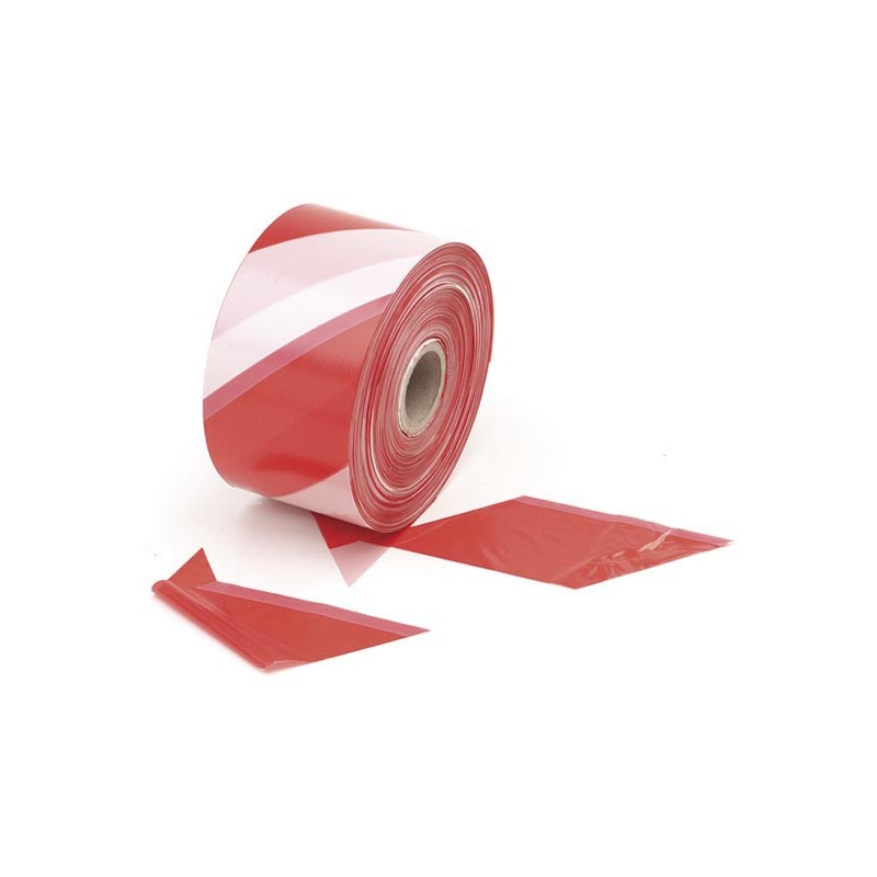 RED/WHITE SAFETY TAPE - 500 m