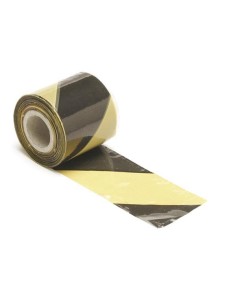 BLACK/YELLOW SAFETY TAPE - 100 m