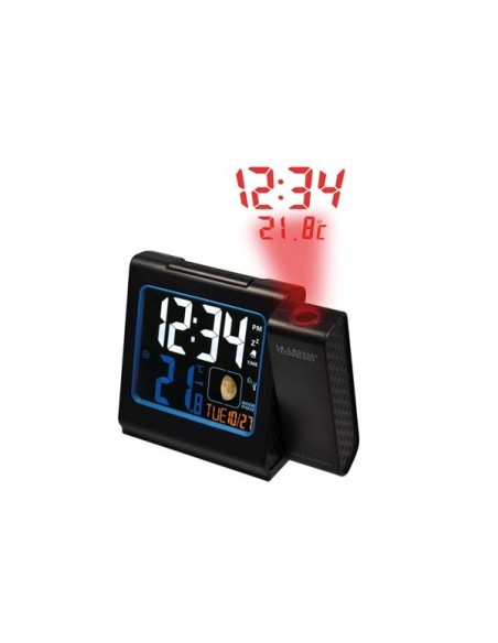 LA CROSSE - RADIO CONTROLLED ALARM CLOCK WITH PROJECTION - WITH USB CHARGE PORT