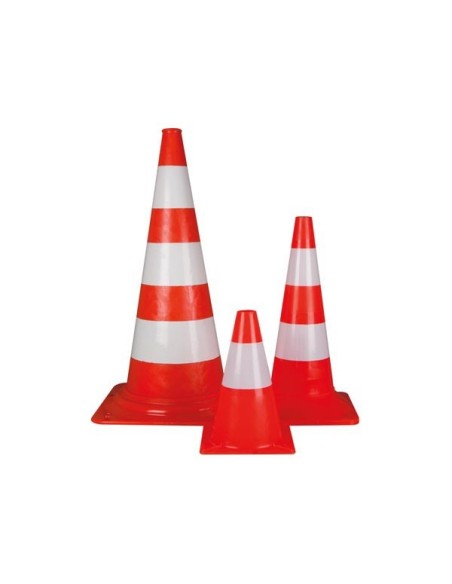Cône de signalisation rouge/blanc - 50 cm