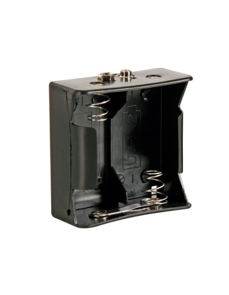 BATTERY HOLDER FOR 2 x D-CELL (WITH SNAP TERMINALS)
