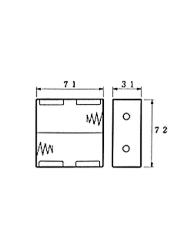 BATTERY HOLDER FOR 2 x D-CELL (WITH SNAP...