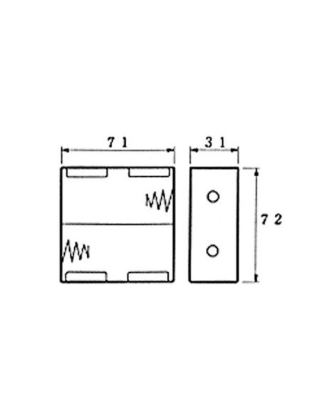 BATTERIJHOUDER VOOR 2 x D-CELL (VOOR BATTERIJCLIPS)