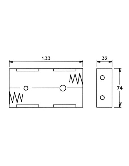 BATTERIEHALTER FÜR 4 x D-BATTERIE (MIT DRUCKKNOPFANSCHLÜSSEN)