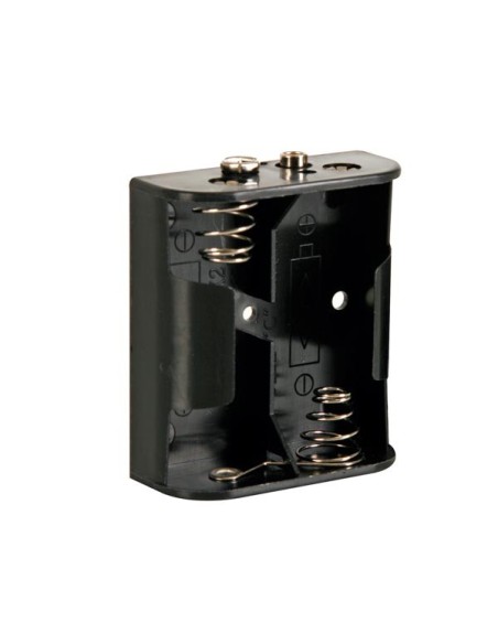 BATTERIEHALTER FÜR 2 x C-BATTERIEN (MIT DRUCKKNOPFANSCHLÜSSEN)