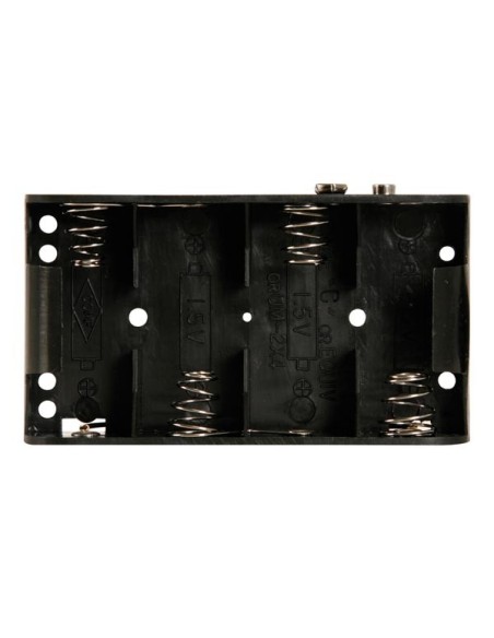 BATTERIEHALTER FÜR 4 x C-BATTERIEN (MIT DRUCKKNOPFANSCHLÜSSEN)