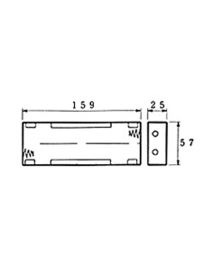 BATTERIJHOUDER VOOR 6 x C-CEL (MET SOLDEERLIPPEN) 2