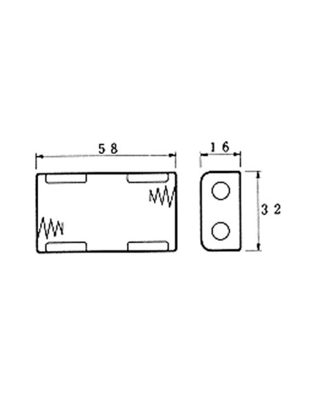 BATTERY HOLDER FOR 2 x AA-CELL (WITH SNAP TERMINALS)