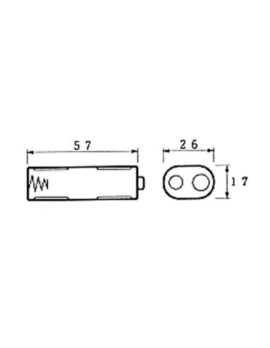 BATTERIJHOUDER VOOR 2 x AA-CEL (VOOR...
