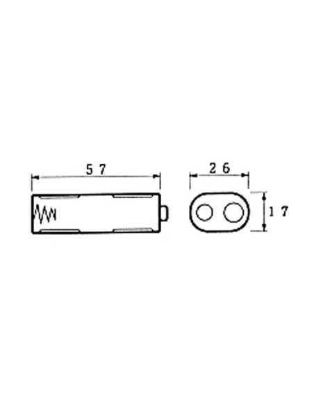 BATTERIEHALTER FÜR 2 x AA-BATTERIEN (MIT DRUCKKNOPFANSCHLÜSSEN)