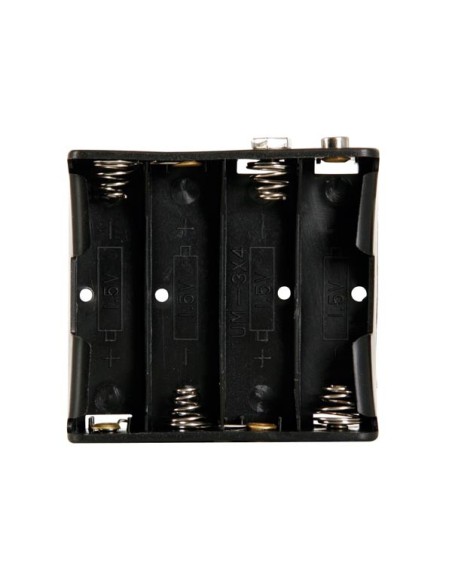 BATTERIEHALTER FÜR 4 x AA-BATTERIEN (MIT DRUCKKNOPFANSCHLÜSSEN)