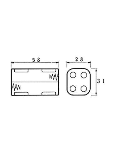 BATTERY HOLDER FOR 4 x AA-CELL (WITH SNAP...