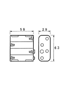 BATTERIJHOUDER VOOR 8 x AA-CEL (VOOR BATTERIJCLIPS) 2