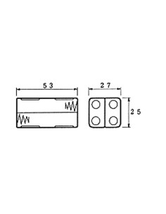 BATTERIJHOUDER VOOR 4 x AAA-CEL (MET SOLDEERLIPPEN) 2