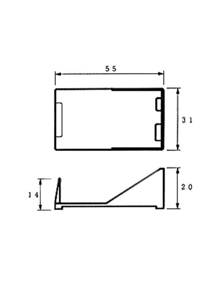BATTERIJHOUDER VOOR 1 x 9V-CEL (MET DRADEN)
