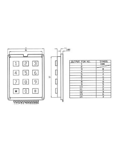 FOLIENTASTATUR - 12 TASTEN -...