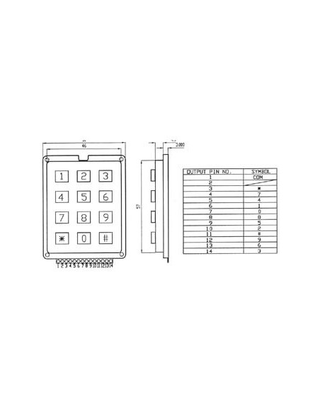 FOLIENTASTATUR - 12 TASTEN - EINZELPUNKTSCHALTUNG - BLISTER