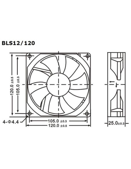 FAN 12VDC SLEEVE 120 x 120 x 25mm